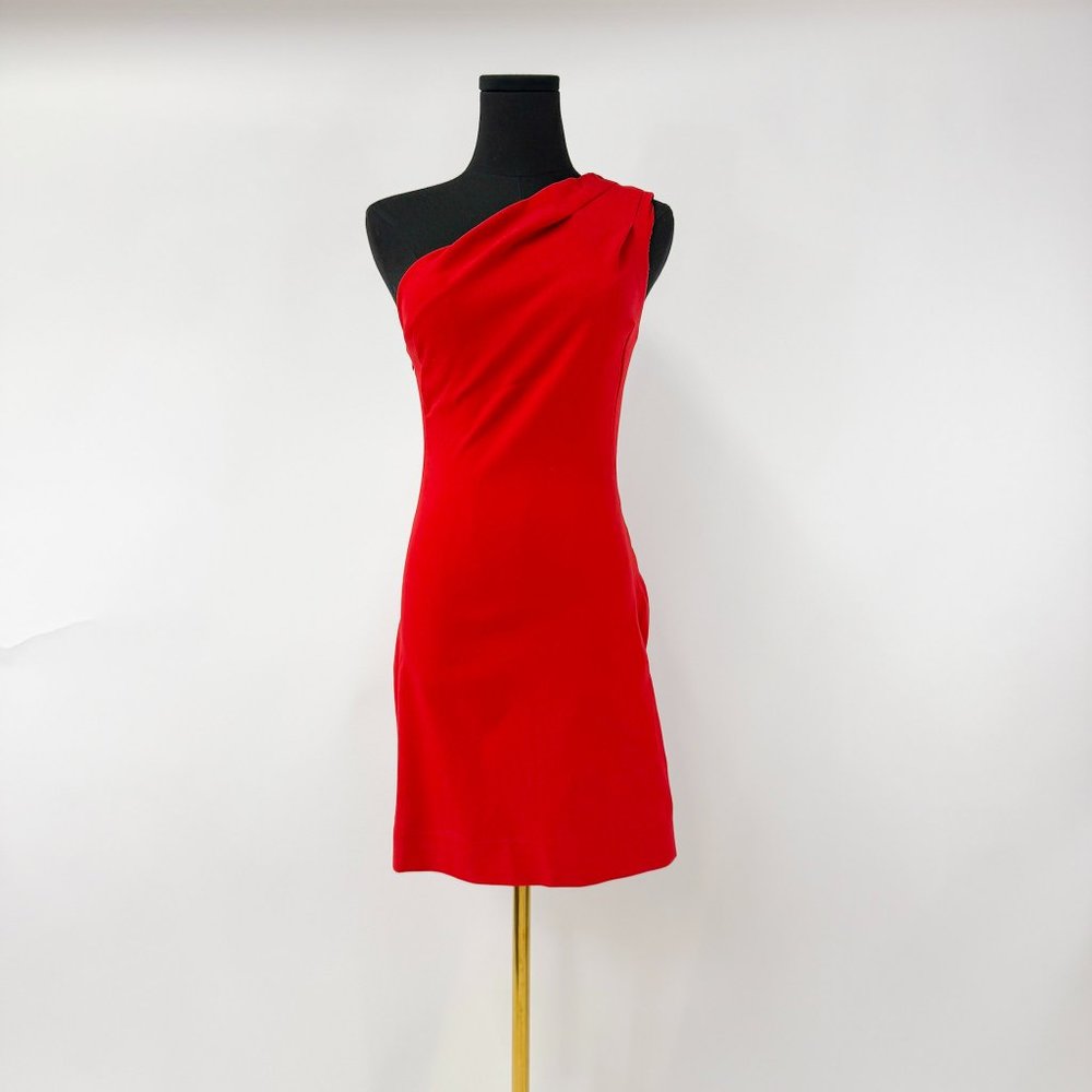 BRAND NEW WITH TAGS RED ONE SHOULDER SINCHED COCKTAIL DRESS